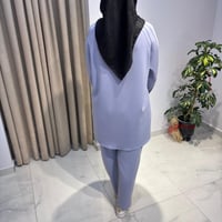 Nervürleri Metal Drop Süslemeli Takım MAVİ