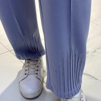 Nervürleri Metal Drop Süslemeli Takım MAVİ
