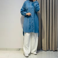 Taşlı Tenzzel Tunik Buz Mavi