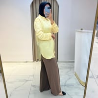 TERZİ DÜKKANI LİLAC ASETAT GÖMLEK SARI