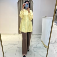 TERZİ DÜKKANI LİLAC ASETAT GÖMLEK SARI