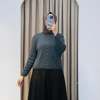 TERZİ DÜKKANI LOREN METAL DÜĞMELİ TRİKO HIRKA GRİ
