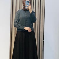 TERZİ DÜKKANI LOREN METAL DÜĞMELİ TRİKO HIRKA GRİ
