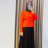 TERZİ DÜKKANI LOREN METAL DÜĞMELİ TRİKO HIRKA TURUNCU