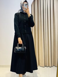 TERZİ DÜKKANI MEVA GÖMLEK YAKA TRİKO HIRKA SİYAH