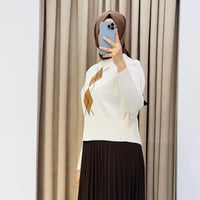 TERZİ DÜKKANI RETRO BAKLAVA DESEN PAMUK TRİKO KAZAK TAŞ