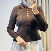 TERZİ DÜKKANI STONE TRİKO POLO YAKA KAZAK KAHVE