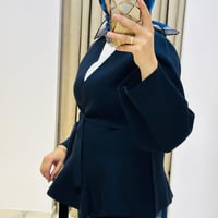 TERZİ DÜKKANI VERA ÇELİK ÖRME PEPLUM HIRKA LACİVERT