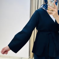 TERZİ DÜKKANI VERA ÇELİK ÖRME PEPLUM HIRKA LACİVERT