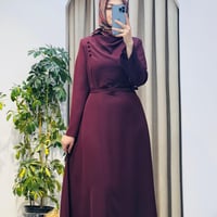 TERZİ DÜKKANI VERONA BRİT DETAYLI KREP ELBİSE BORDO