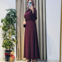 TERZİ DÜKKANI VERONA BRİT DETAYLI KREP ELBİSE BORDO