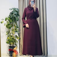 TERZİ DÜKKANI VERONA BRİT DETAYLI KREP ELBİSE BORDO