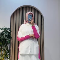 TIĞ TRİKO ARKASI TRİKO KOMBİNLİ OMUZLARI TAŞLI GÖMLEK PEMBE