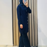 TIĞ TRİKO BASİC CASHMERE UZUN HIRKA LACİVERT