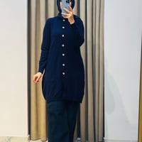 TIĞ TRİKO BASİC CASHMERE UZUN HIRKA LACİVERT