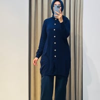 TIĞ TRİKO BASİC CASHMERE UZUN HIRKA LACİVERT