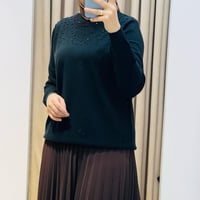 TIĞ TRİKO BONCUK İŞLEMELİ BLUZ