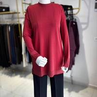 TIĞ TRİKO ETEK UCU SİMLİ TRİKO TUNİK SOMON