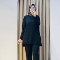 TIĞ TRİKO ETEK UCU SİMLİ TRİKO TUNİK SİYAH