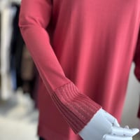 TIĞ TRİKO ETEK UCU SİMLİ TRİKO TUNİK SOMON