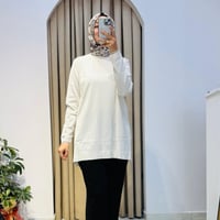 TIĞ TRİKO FIRFIR DETAYLI RAYON TUNİK VANİLYA