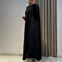 TIĞ TRİKO KUPRA VE RAYON MİXLİ ELBİSE SİYAH