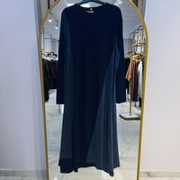 TIĞ TRİKO KUPRA VE RAYON MİXLİ ELBİSE LACİVERT