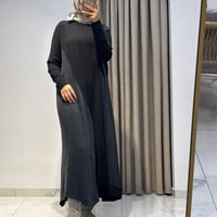 TIĞ TRİKO KUPRA VE RAYON MİXLİ ELBİSE SİYAH