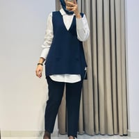 TIĞ TRİKO V YAKA RAYON SÜVETER LACİVERT
