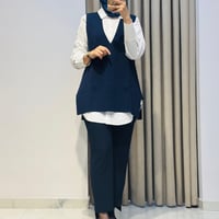 TIĞ TRİKO V YAKA RAYON SÜVETER LACİVERT