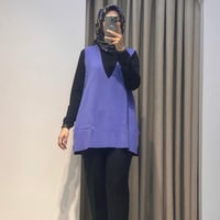 TIĞ TRİKO V YAKA RAYON SÜVETER MOR