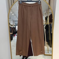 YUSUF ÖZDEMİR BELİ LASTİKLİ KADİFE PANTOLON AÇIK KAHVE
