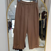 YUSUF ÖZDEMİR BELİ LASTİKLİ KADİFE PANTOLON AÇIK KAHVE