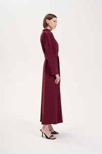 ZARİF KREP ELBİSE BORDO