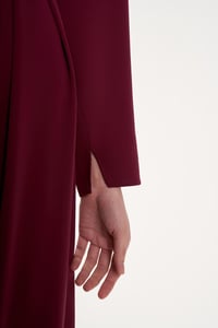 ZARİF KREP ELBİSE BORDO