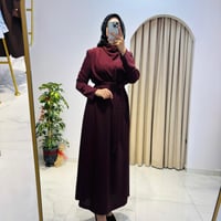 ZARİF KREP ELBİSE BORDO