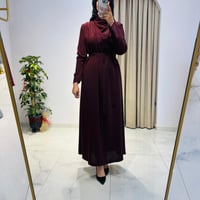 ZARİF KREP ELBİSE BORDO