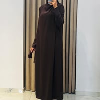 ZARİF KREP ELBİSE KAHVE