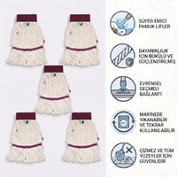Ekstra Islak Mop Dar Ekru 30x70 -375 Gr 5'li