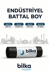Endüstriyel Battal Boy Çöp Poşeti 72-90 Cm Siyah