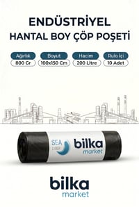 Endüstriyel Hantal Boy Çöp Poşeti 100-150 Cm Siyah