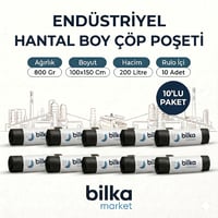 Endüstriyel Hantal Boy Çöp Poşeti 100-150 Cm Siyah (10'lu)