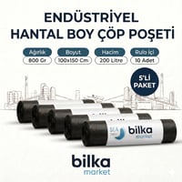 Endüstriyel Hantal Boy Çöp Poşeti 100-150 Cm Siyah (5'li)
