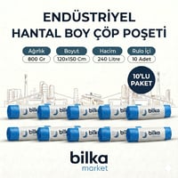 Endüstriyel Hantal Boy Çöp Poşeti 120-150 Cm Mavi (10'lu)