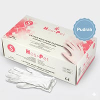 Haspet Pudralı Lateks Muayene Eldiveni (S) Beden 100'lü 1 paket