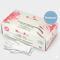Haspet Pudrasız Lateks Muayene Eldiveni (M) Beden 100'lü 1 paket