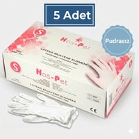 Haspet Pudrasız Lateks Muayene Eldiveni (S) Beden 100'lü 5 paket
