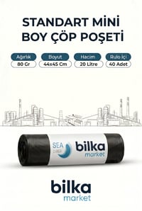 Standart Mini Boy Çöp Poşeti 44-45 Cm Siyah