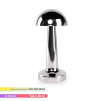 ACK Şarjlı Dokunmatik LED Masa Lambası, Renk Değiştirilebilir, Krom Renk Tek Anahtarla 3 Renk AF11 - 00295