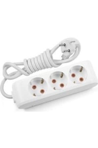 Multi-let Üçlü Priz Topraklı Kablolu Çocuk Korumalı 3 Metre-beyaz